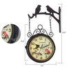 Double Side Vintage Wall Clock  Indoor/Outdoor Station Garden Porch