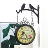 Double Side Vintage Wall Clock  Indoor/Outdoor Station Garden Porch