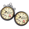 Double Side Vintage Wall Clock  Indoor/Outdoor Station Garden Porch