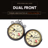 Double Side Vintage Wall Clock  Indoor/Outdoor Station Garden Porch